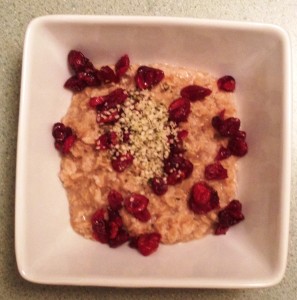 oatmeal and cranberries